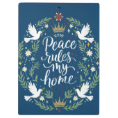 Peace Rules My Home Klemmbrett (Rückseite)