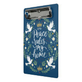 Peace Rules My Home Mini Klemmbrett (Gewinkelt2)