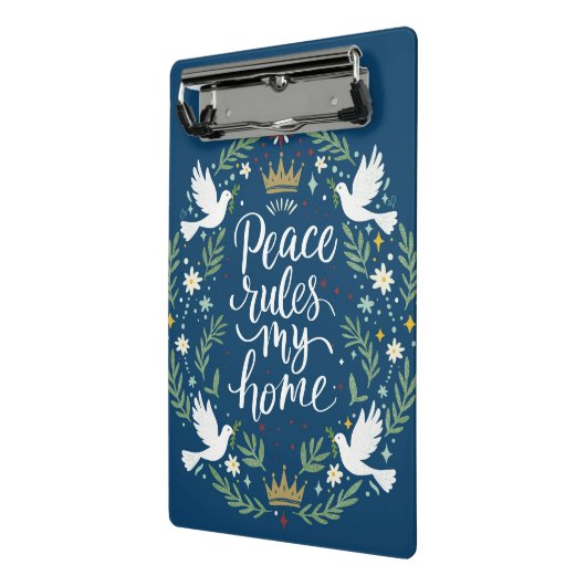 Peace Rules My Home Mini Klemmbrett (Gewinkelt2)