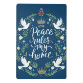 Peace Rules My Home Mini Klemmbrett (Rückseite)