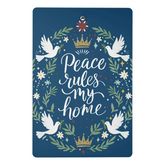 Peace Rules My Home Mini Klemmbrett (Rückseite)