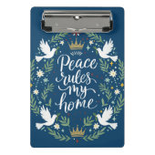 Peace Rules My Home Mini Klemmbrett (Vorderseite)