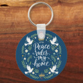 Peace Rules my Home Schlüsselanhänger (Vorderseite)