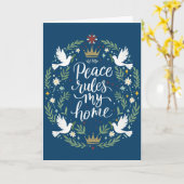 Peace Rules My HomeFolded Greeting Card Karte (Gelbe Blume)