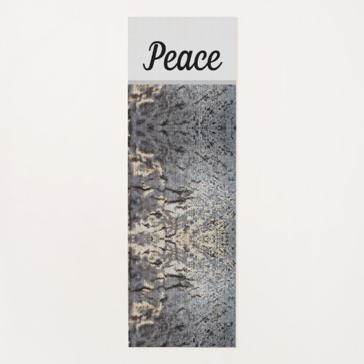 Peace Rustic Mosaic Gray Tree Bark Pattern Nature Yogamatte (Vorderseite)
