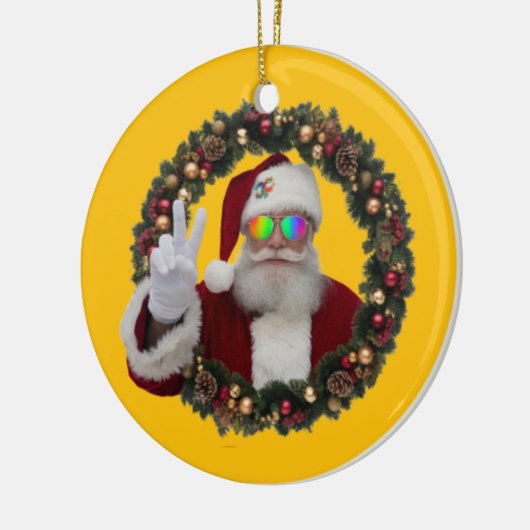 Peace Santa Christmas Ornament (Links)