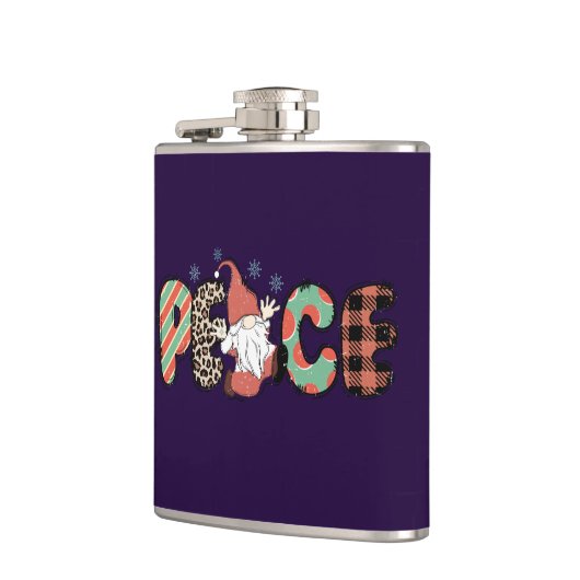 Peace Santa Gnome Weihnachtsgeschenk Flachmann (Links)