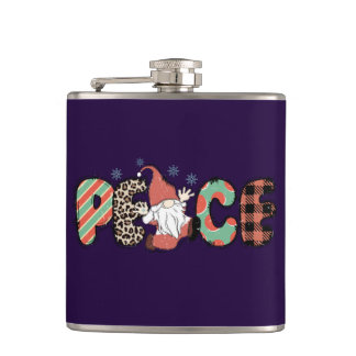 Peace Santa Gnome Weihnachtsgeschenk Flachmann