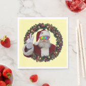 Peace Santa Holiday Napkin Serviette (Beispiel)