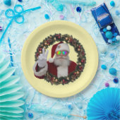 Peace Santa Wreath Plate Pappteller (Party)