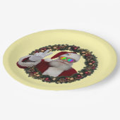 Peace Santa Wreath Plate Pappteller (Schrägansicht)