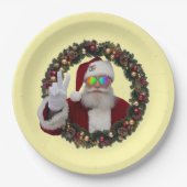 Peace Santa Wreath Plate Pappteller (Vorderseite)