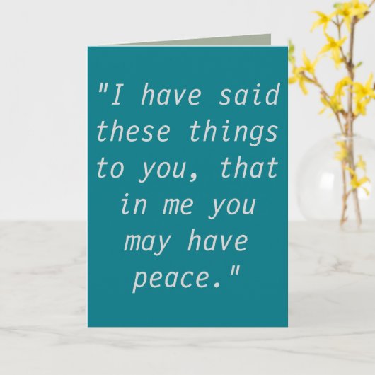 "Peace"-Schrift Grußkarten Karte (Gelbe Blume)