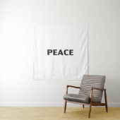 Peace Schwarz-weiß moderne Typografie simple Wandteppich (Beispiel)