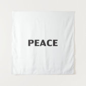Peace Schwarz-weiß moderne Typografie simple Wandteppich (Vorderseite)