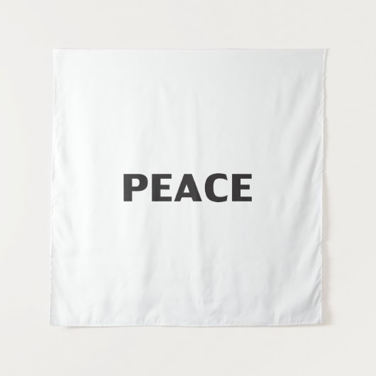 Peace Schwarz-weiß moderne Typografie simple Wandteppich (Vorderseite)