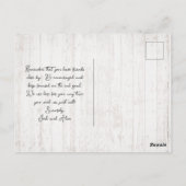 Peace Scripture Comfort Seashells Wood Postkarte (Rückseite)