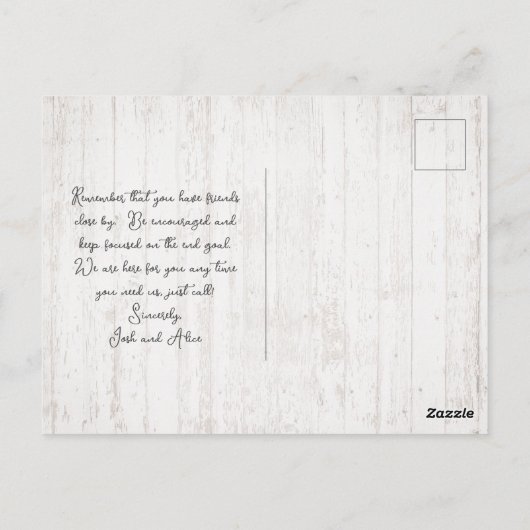 Peace Scripture Comfort Seashells Wood Postkarte (Rückseite)