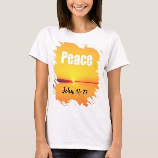 Peace Scripture Glowing Sunset T-Shirt (Vorderseite)