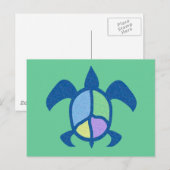 Peace Sea Turtle Postcard Postkarte (Vorne/Hinten)