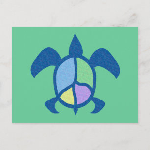 Peace Sea Turtle Postcard Postkarte