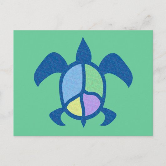 Peace Sea Turtle Postcard Postkarte (Vorderseite)