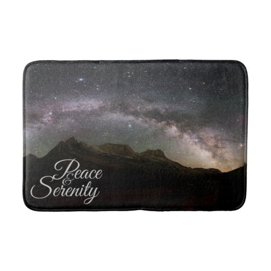 Peace & Serenity Mountain Night Sky Badematte (Vorderseite)