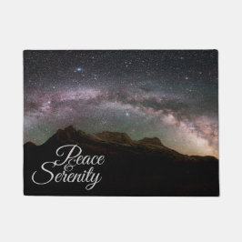 Peace & Serenity Mountain Night Sky Fußmatte