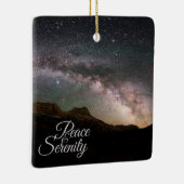 Peace & Serenity Mountain Night Sky Keramikornament (Rechts)