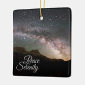 Peace & Serenity Mountain Night Sky Keramikornament (Links)