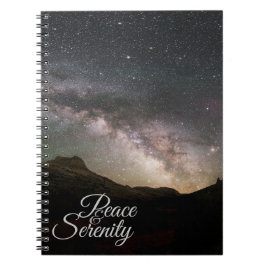 Peace & Serenity Mountain Night Sky Notizblock