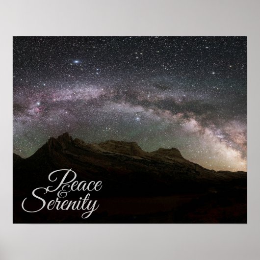 Peace & Serenity Mountain Night Sky Poster (Vorne)