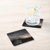 Peace & Serenity Mountain Night Sky Rechteckiger Pappuntersetzer (Vor Ort)