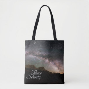 Peace & Serenity Mountain Night Sky Tasche
