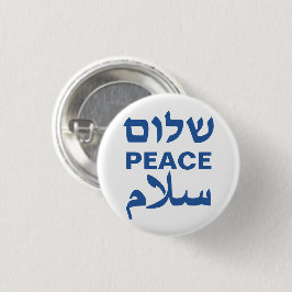 Peace Shalom Salaam Blau der modernen Typografie Button