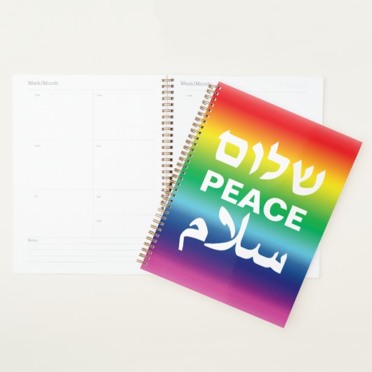 Peace Shalom Salaam Regenbogengradition Schwerstze Planer (Anzeige)