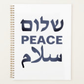 Peace Shalom Salaam weiße Marine moderne Typografi Planer (Vorderseite)