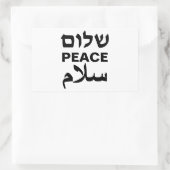 Peace Shalom Salaam weiße und schwarze Typografie Rechteckiger Aufkleber (Tasche)