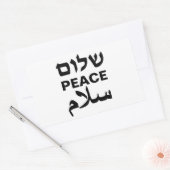 Peace Shalom Salaam weiße und schwarze Typografie Rechteckiger Aufkleber (Umschlag)
