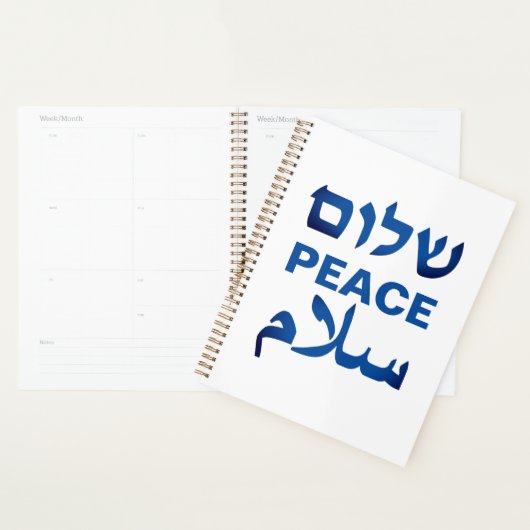 Peace Shalom Salaam White & Blue Moderne Typografi Planer (Anzeige)