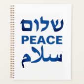 Peace Shalom Salaam White & Blue Moderne Typografi Planer (Vorderseite)