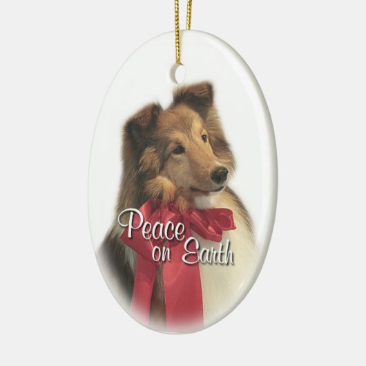 Peace Sheltie Keramikornament (Links)