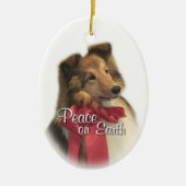 Peace Sheltie Keramikornament (Vorne)