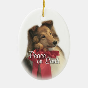 Peace Sheltie Keramikornament