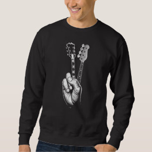 Peace Sign Acoustic Gitarre Fingers Gitarrist Musi Sweatshirt