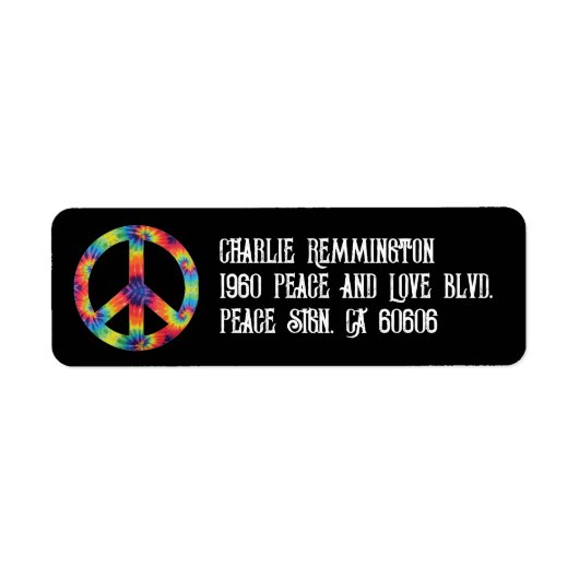 Peace Sign Address Labels Rainbow Hippie Hippie (Vorne)