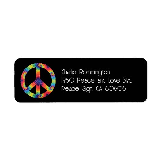 Peace Sign Address Labels Rainbow Hippie Hippie (Vorne)