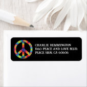 Peace Sign Address Labels Rainbow Hippie Hippie (Insitu)