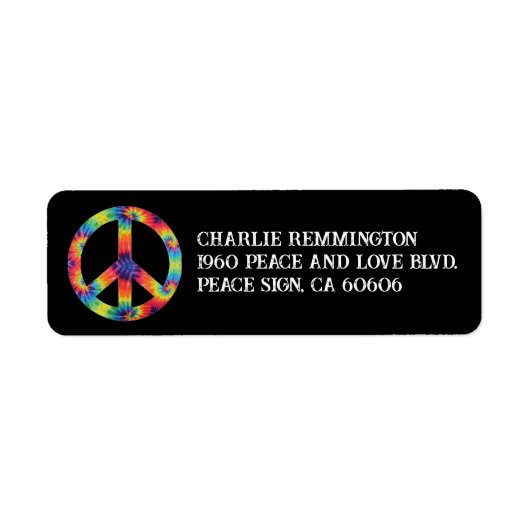 Peace Sign Address Labels Rainbow Hippie Hippie (Vorne)