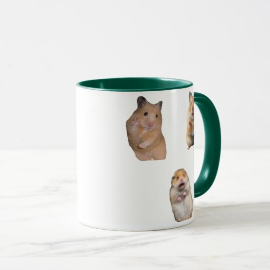 Peace sign and Screaming Hamster Meme Funny Mug Tasse (VorderseiteRechts)